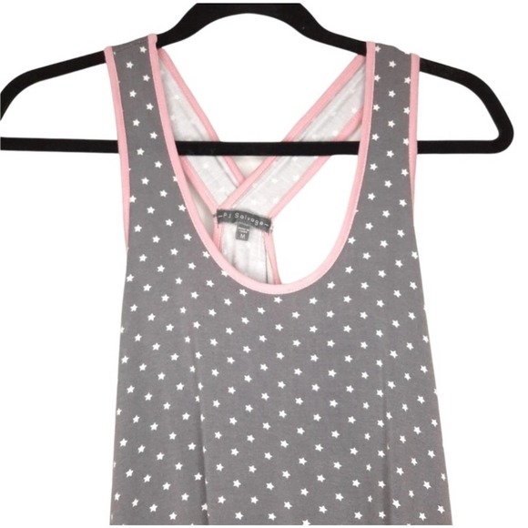 PJ Salvage Women's Star Printed Racerback Gray Tank Top Medium NWT - Picture 4 of 5